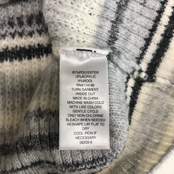 Ana Wool blend Rn#114186 Gray white Straps Crew Neck Pull Over Knit Sweater S - Picture 10 of 12